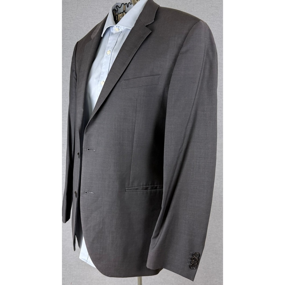 Hugo Boss Mens 42R Sport Coat Charcoal Grey 100% Virgin Wool Two Button Blazer